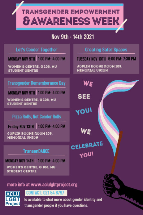 Transgender empowerment & awareness week flye Poster template