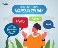 Translation Language Day ad Medium na Rektangle template