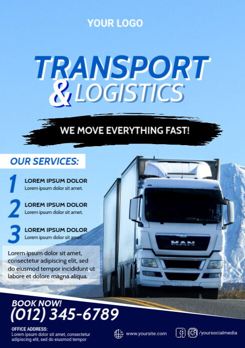 Transport & Logistics Flyer Template | PosterMyWall