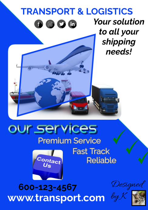 Transport and Logistics Ad Flyer Template | PosterMyWall