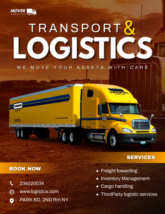 Transport and logistics flyer design Template | PosterMyWall