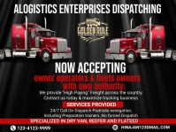 transport flyer, logistics flyer, cargo truck Yard Sign template