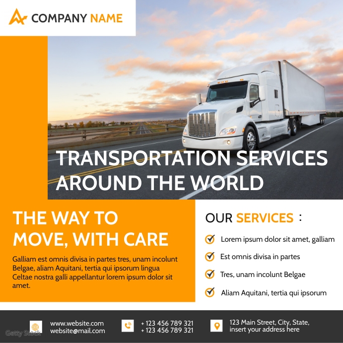 transportation and logistic instagram post ad Template | PosterMyWall