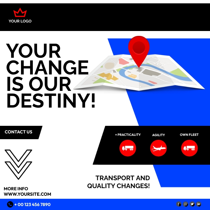 Transports and moving logistic 2023 Instagram Post template
