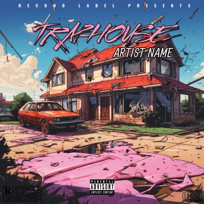 TRAP HOUSE MIXTAPE ALBUM COVER Capa de álbum template