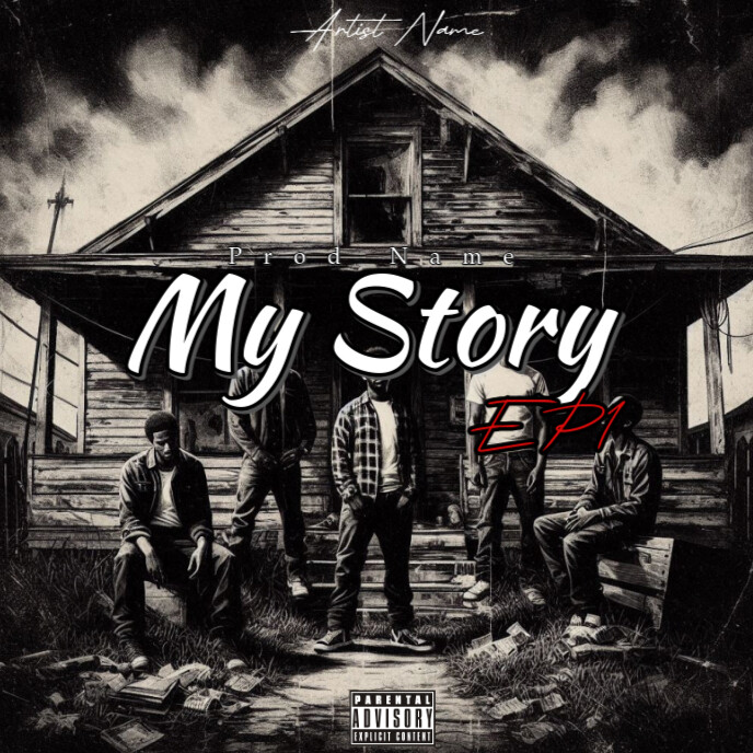 Trap rap album cover template