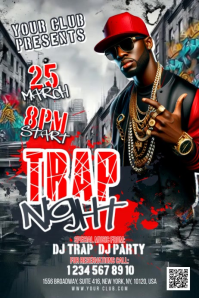 Trap Rap Banner 4' × 6' template