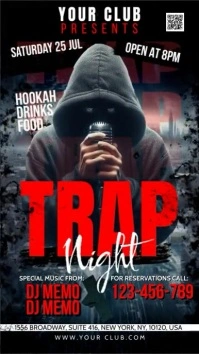 Trap Rap Night Digital Display (9:16) template