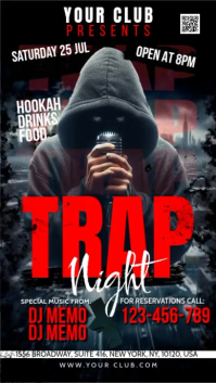 Trap Rap Night Pantalla Digital (9:16) template