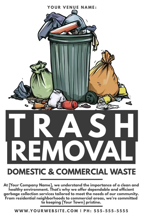 Trash and Garbage Removal service flyer (1) 海报 template