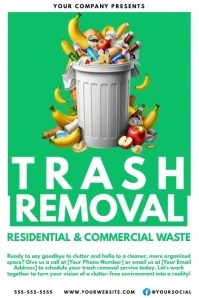 Trash and Garbage Removal service flyer (1) Póster template
