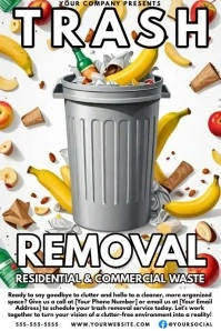 Trash and Garbage Removal service flyer (2) Poster template
