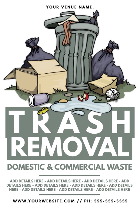 Garbage Templetes Trash and Garbage Removal service flyer Template | PosterMyWall