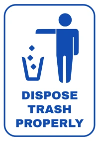 Trash disposal sign signage template A4