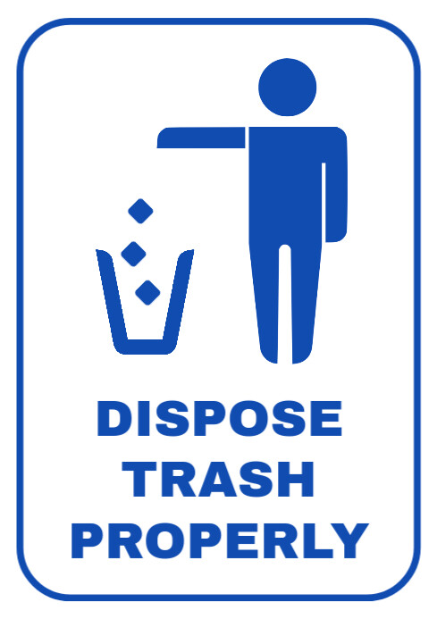 Trash disposal sign signage template | PosterMyWall