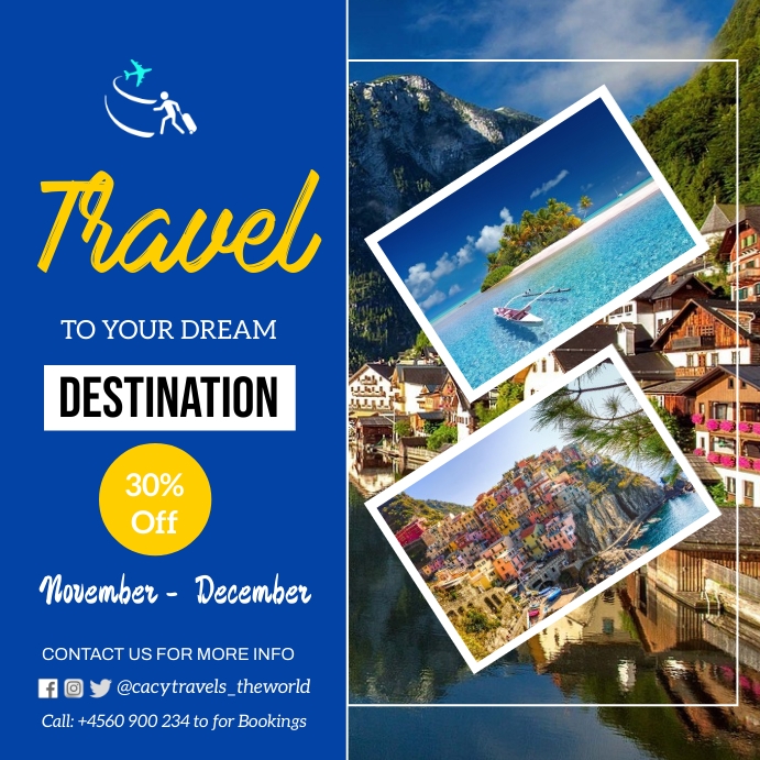 Copy of travel & tour business poster template | PosterMyWall