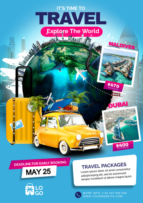 Tour Program Background travel & tour Template | PosterMyWall