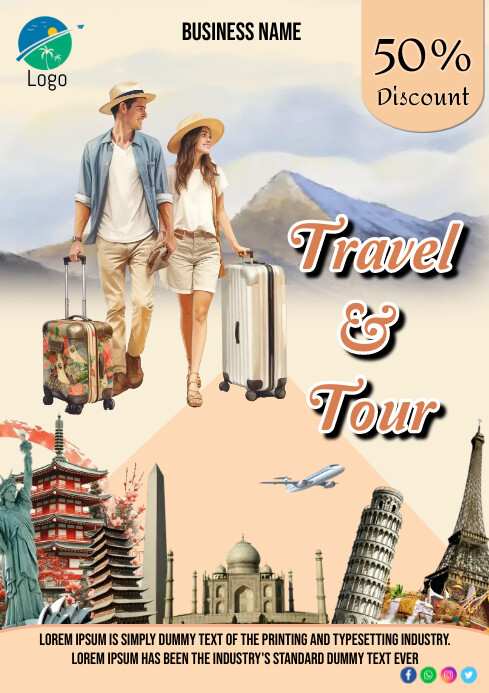 Tour Program Background Travel & Tour tour Template | PosterMyWall