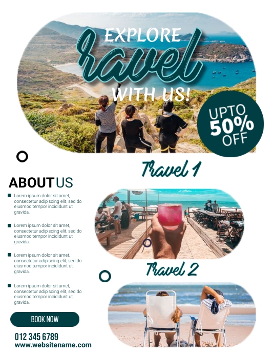 Travel Adventure Ads Folder (US Letter) template