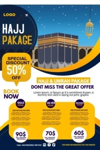 Travel agency, Hajj and Umrah Poster template