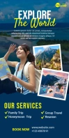 Travel Agency Ad Template Roll Up Banner 3' × 6'