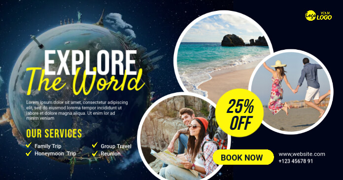 Travel Agency Ad Template Facebook Shared Image