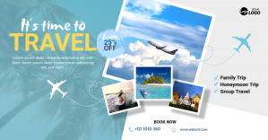 Travel Agency Ad Template Изображение, которым поделились на Facebook
