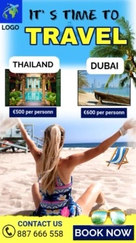 Holiday Travel agency video Pantalla Digital (9:16) template