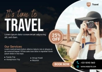 Travel Agency Banner Ad Postcard template
