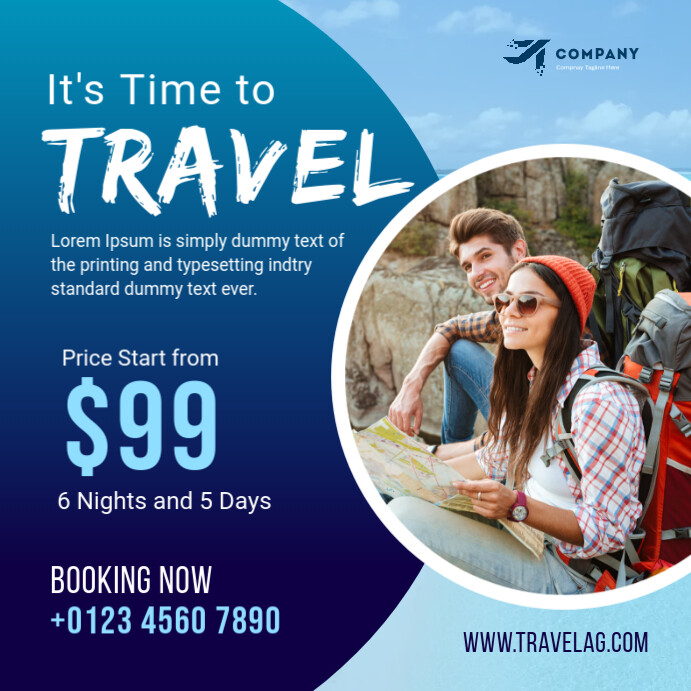 Plantilla de Travel Agency Banner Template | PosterMyWall