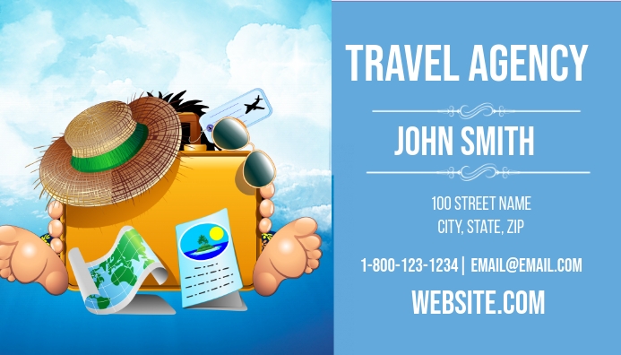 Travel Agency Business Card Template Postermywall
