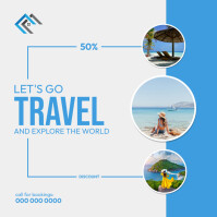 Blanc Travel agency flyer Publicación de Instagram Template