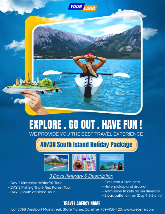 Travel Agency Holiday Packages Flyer Design Templat PosterMyWall travel-agency-holiday-packages-flyer-design-templat-postermywall