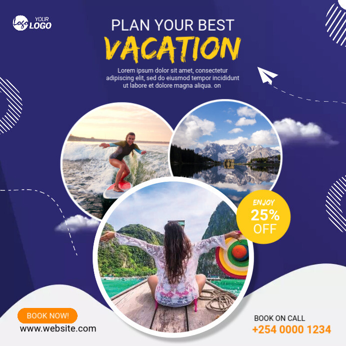Modèle Travel Agency Instagram Post PosterMyWall 