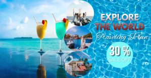 Niebieski Travel Sale Facebook-Anzeige Template