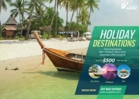Travel Agency Promotional Ad Postcard template