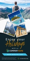 travel agency roll up banner template design