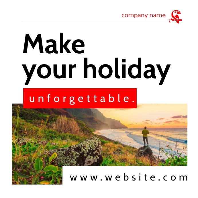 travel agency simple generic instagram post b Template | PosterMyWall
