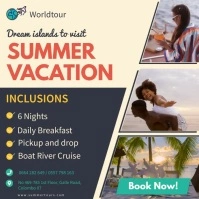 Travel agency summer vacation plan ad Instagram Post template