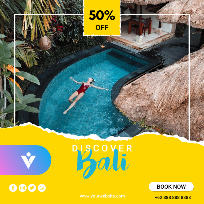 Travel agent discount flyer template Post Instagram