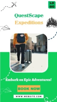 Travel and adventure video template Ekran reklamowy (9:16)