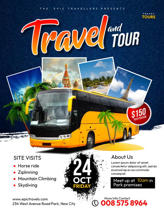 Copy of Travel and Tour agency flyer template | PosterMyWall