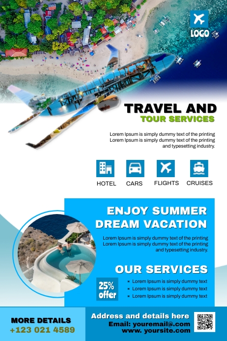 TRAVEL AND TOUR Banner 4' × 6' template