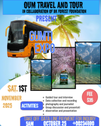 Travel and tour flyer design template Instagram Portrait