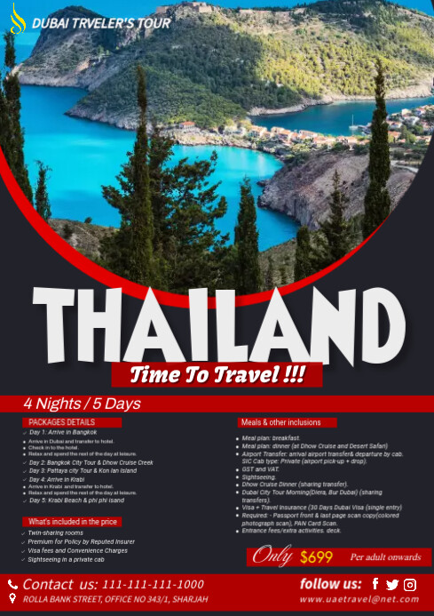 Travel and tour flyers Template | PosterMyWall