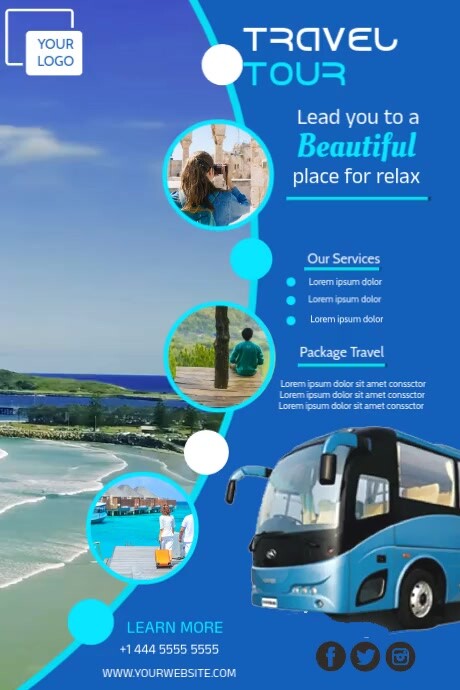 travel and tourism agency poster template โปสเตอร์