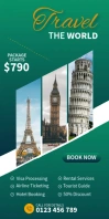 Travel Bookings Roll Up Banner 3' × 6' template