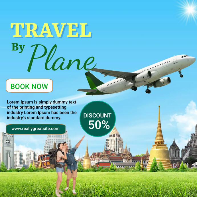 Travel By Plane Instagram Post Template | PosterMyWall