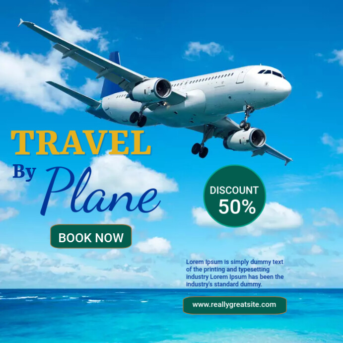 Travel By Plane Instagram Post Template | PosterMyWall