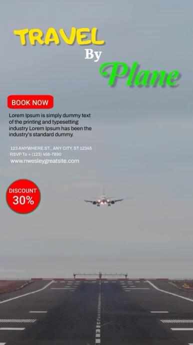 Flight Travel Posts Travel By Plane Instagram Post Templat | PosterMyWall